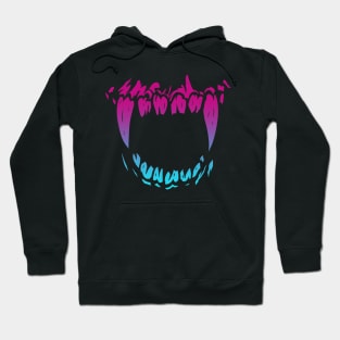 Monster Mouth Large Fang Teeth Vaporwave Hoodie